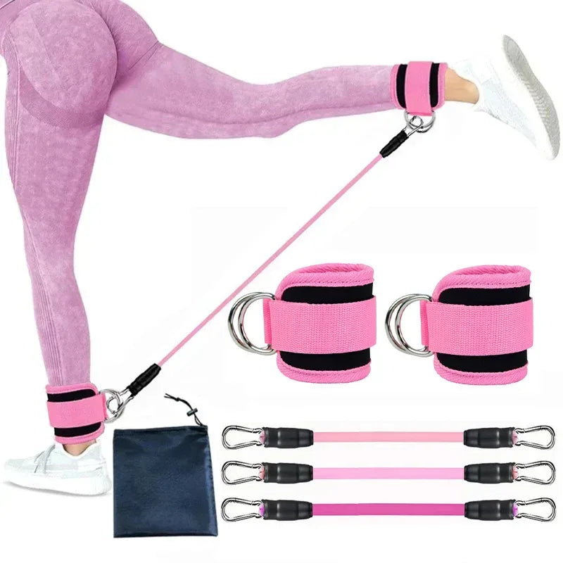 Ankle Straps Resistance Bands Yoga Home Gym Elastic Gum Strength Training Workout Expander Pilates Crossfit Women Weight Sports - Urbizia