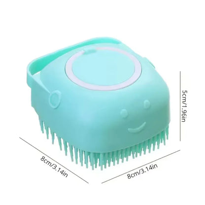 Pet Dog Shampoo Brush 2.7oz 80ml Cat Massage Comb Grooming Scrubber for Bathing Short Hair Soft Silicone Rubber - Urbizia