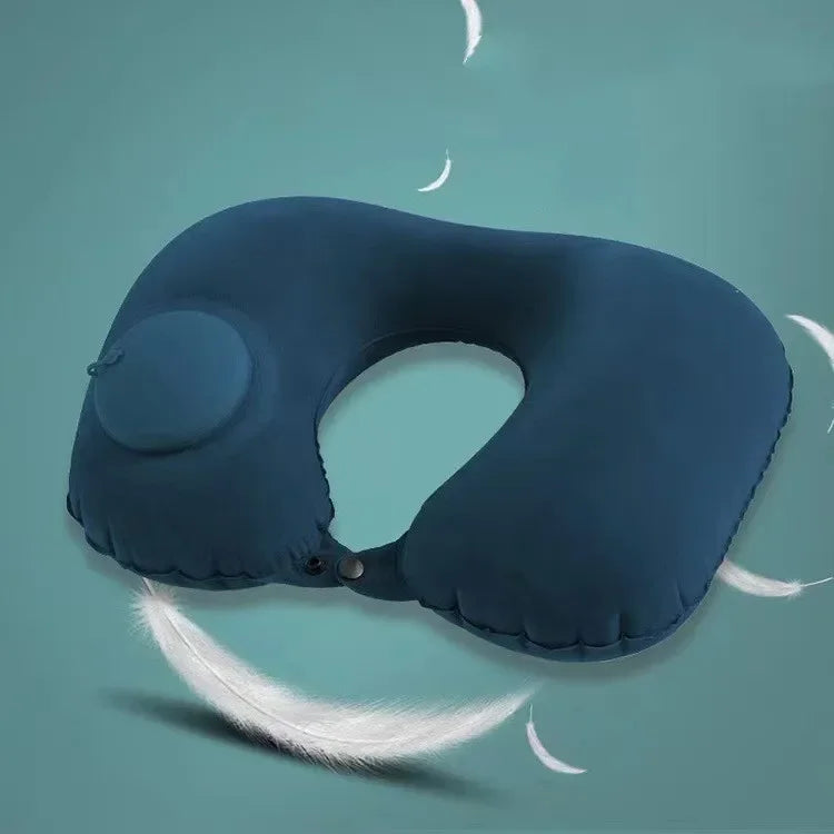 U-Shaped Inflatable Travel Pillow Portable Air Neck Support Cushion Comfortable Sleeping Press to inflate pillow neck pillow