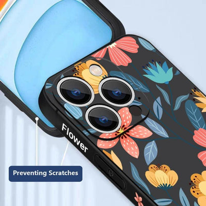 Flowers Soft Silicone Lanyard Case For iPhone 17 16e 15 16 Pro Max 12 13 14 11 Pro Max 17e Shockproof Bumper Strip Phone Cover