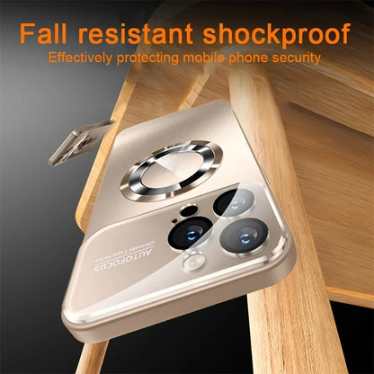 Luxury Glass MagSafe Magnetic iPhone Case Shockproof Cover
