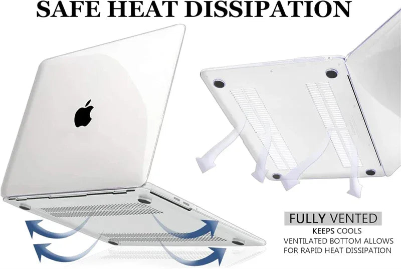 Crystal Clear MacBook Hard Case Cover 13–16 Inch Protective Shell