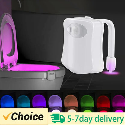 HOMEFISH Wireless Motion Sensor LED Night Light RGB 8 Colors Toilet Bathroom Atmosphere Colorful Lamp Sensor LED Night Lights - Urbizia