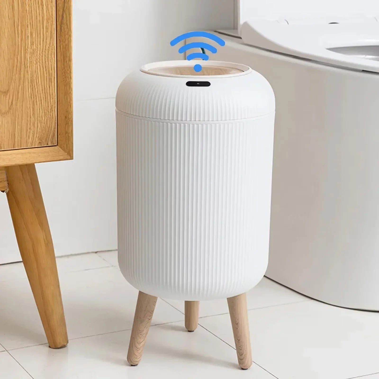 Automatic Trash Can with Lid, Small Plastic Smart Trash Can, Motion Sensor Trash Can for Bedroom, Bathroom, Kitchen, Office - Urbizia