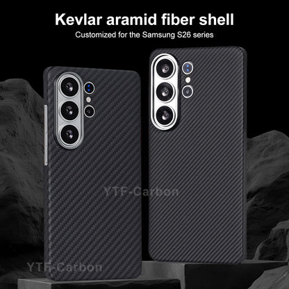 YTF-Carbon Magnetic Case For Samsung S26Ultra Aramid Carbon Fiber Cover For Magsafe S26 S26Plus Cover Mobile Phone Accessories
