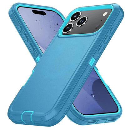 Shockproof Armor Defender Case for iPhone 11–17 with Stand – PC + TPU