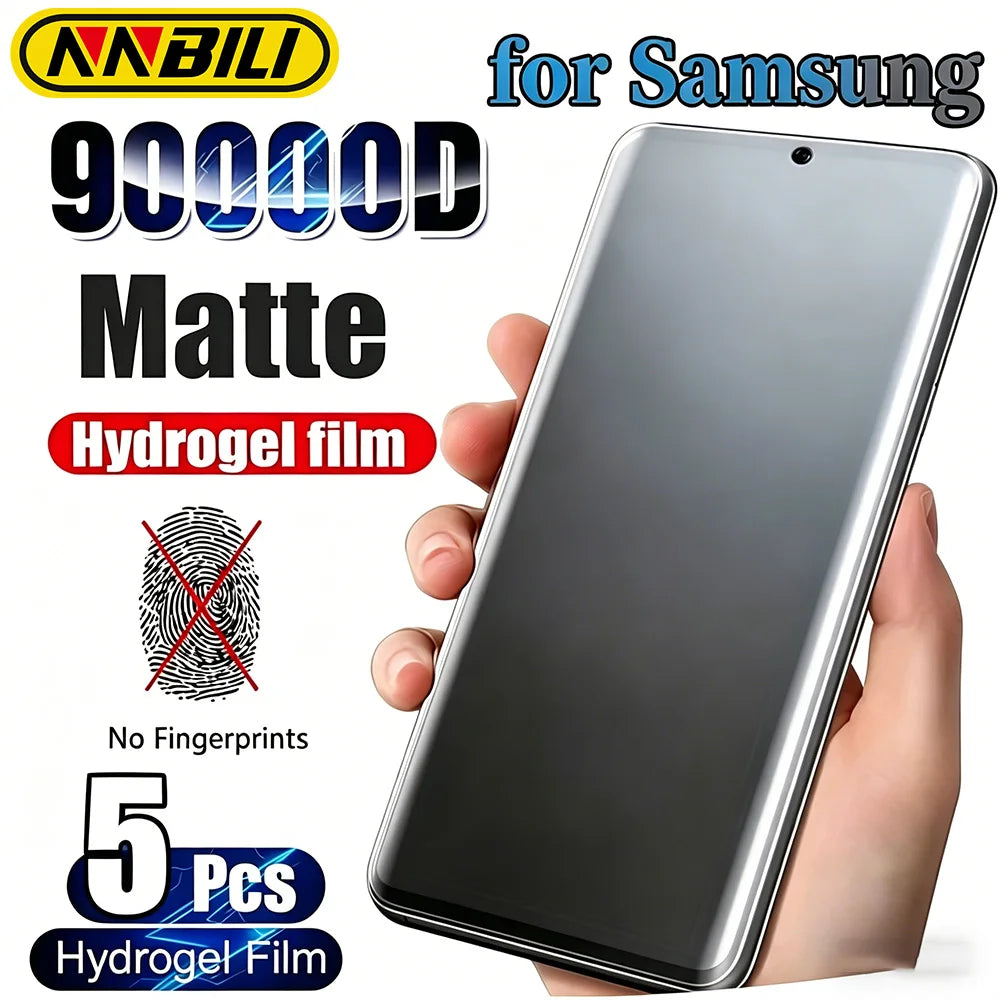 NNBILI 5Pcs Matte Hydrogel Screen Protector for Samsung Galaxy S26 S25 S24 S23 S22 S21 S20 Ultra Plus S24 S23 S21 FE S10 S9 Film