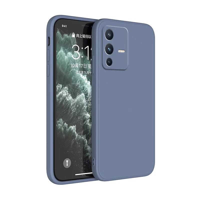Soft Square Liquid Silicone Case for VIVO V23 Pro V23E V23Pro 5G Luxury Original Camera Protection Couples Cover Ultrathin Funda