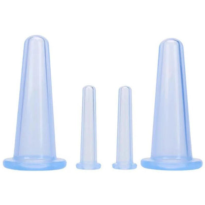 4PCS Silicone Vacuum Cupping Massage Jars Anti Cellulite Massage Facial Suction Cups Face Neck Lift Skin Scraping Beauty Tool