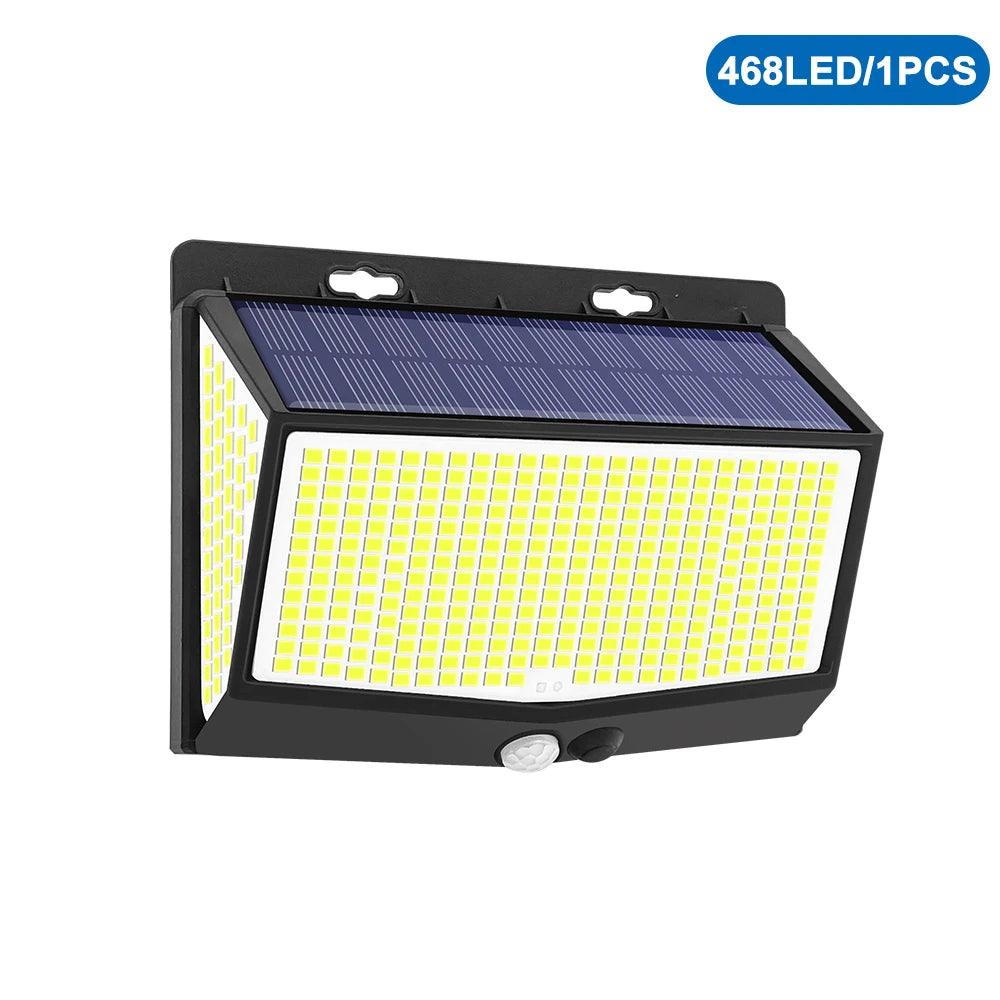 Outdoor Solar Light 468/208/138 LED Outdoor Solar Light LED Solar Security Lights Garden Waterproof 3 Modes Wall Lamp Fence Yard