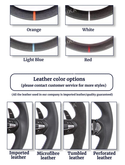 Interior M Series Leather Steering Wheel For BMW M3 M5 F20 F22 F23 F30 F33 F34 X1 F48 X5 F15 X3 F25 F80 E90 E70 E84 With Paddles
