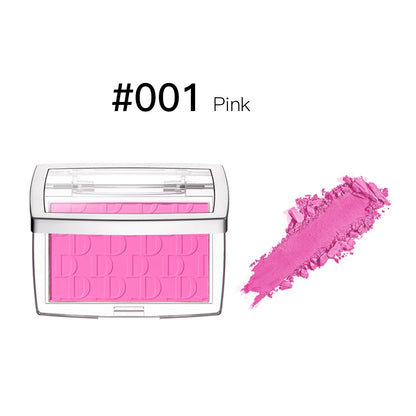 2pcs Matte Embossed Blush & Brush Long Lasting High Pigmented Multi-Purpose Blush Palette Pink Natural Color Rendering Cosmetics