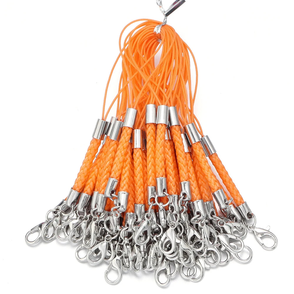 10/20pcs Keychain Rope with Lobster Clasp Jump Rings Lanyard Lariat Strap Cord For DIY Phone Case Decoration Making Supplies