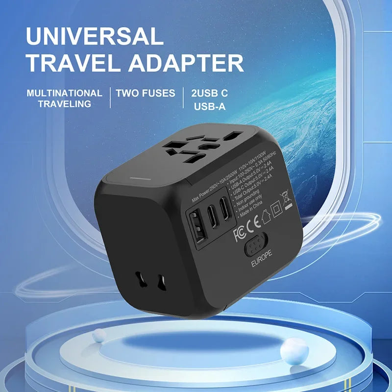 Universal Travel Adapter Power Plug Converter EU US UK AU All in One International Charger Wall Charger for Smartphone Laptop