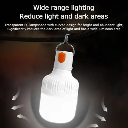 2pcs Rechargeable LED Indoor Outdoor Emergency Hookup Portable Lights with Battery Flashing Lights Barbecue Tent Camping Lights - Urbizia