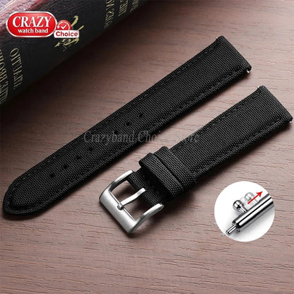 20mm 22mm Waterproof Sailcloth Watch Strap Two-Sided Nylon Watchband Quick Release Band Universal Sport Belt for Men Bracelet