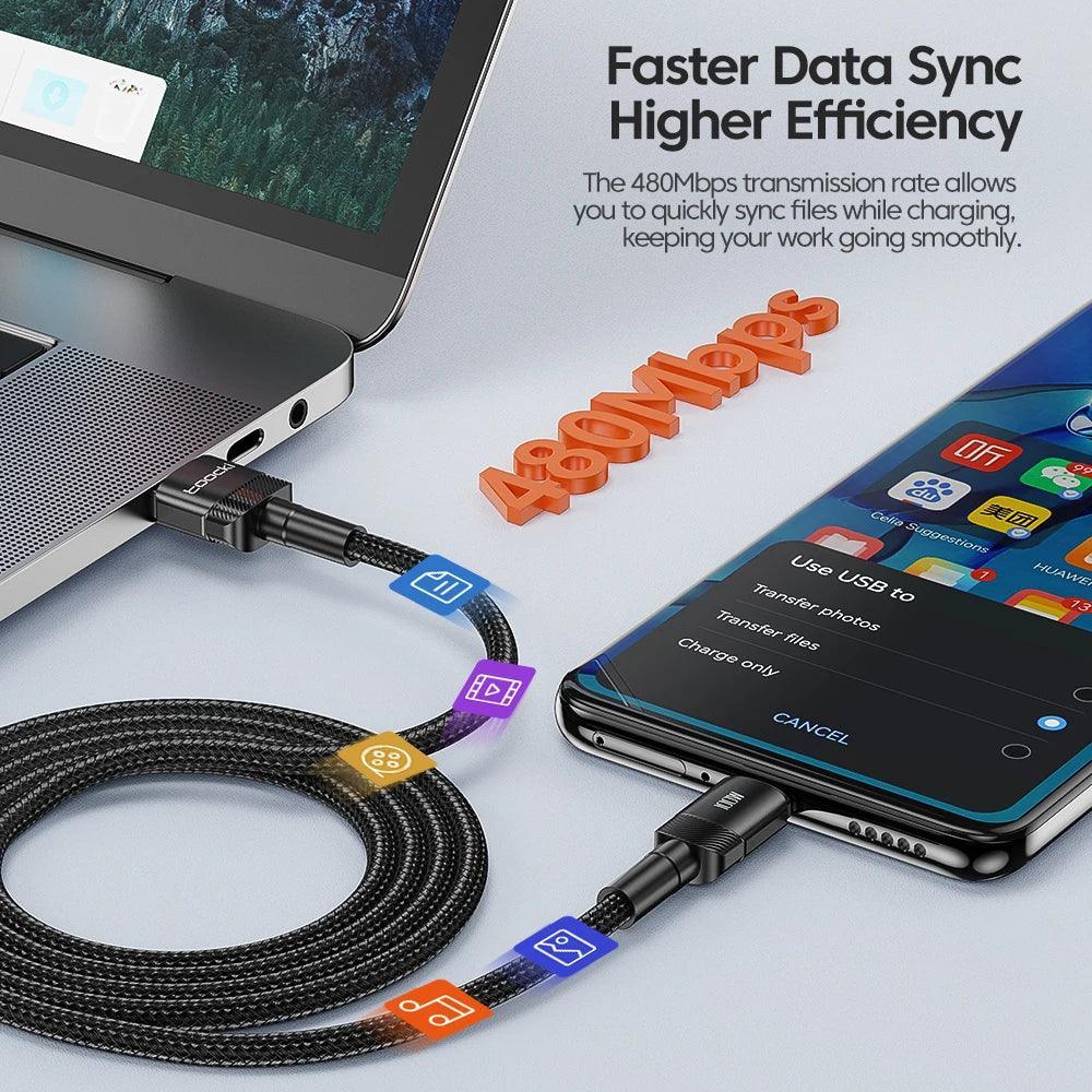 Toocki 6A USB To Type C Cable for Huawei Xiaomi PD 100W Fast Charging Charger USB C Data Cord Quick Charge for Samsung Oneplus - Urbizia