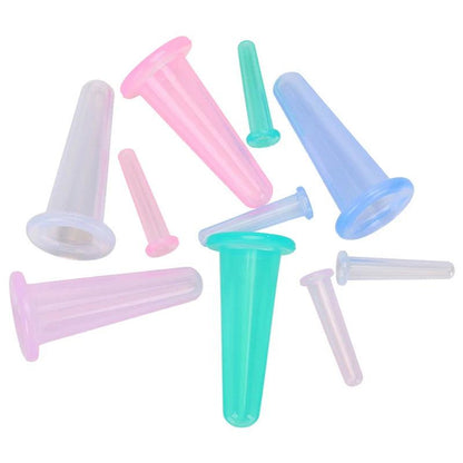 4PCS Silicone Vacuum Cupping Massage Jars Anti Cellulite Massage Facial Suction Cups Face Neck Lift Skin Scraping Beauty Tool