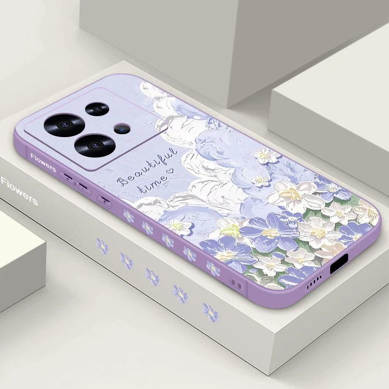 Floral Lanyard Soft TPU Case for Xiaomi Redmi & Poco Series