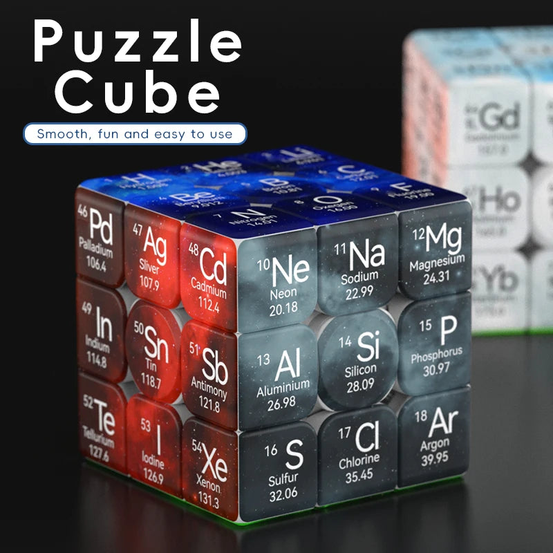 The Periodic Table Cuberspeed ZIINA STAR 3x3 Speed Cube Puzzle Magic Cube 3x3x3 Puzzle