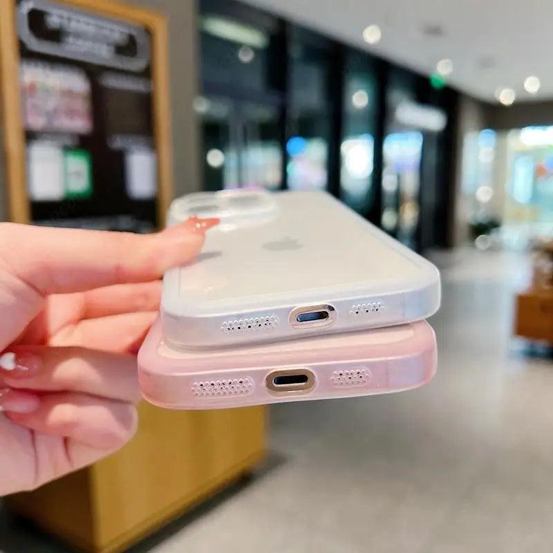 Clear Silicone Camera Protection Case for iPhone Series
