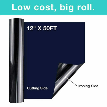 HTVRONT 12"X20ft/50ft/30x1500cm Heat Transfer Vinyl Roll for T-shirt Sticker Craft Iron on DIY PU HTV Film For Printing Clothing