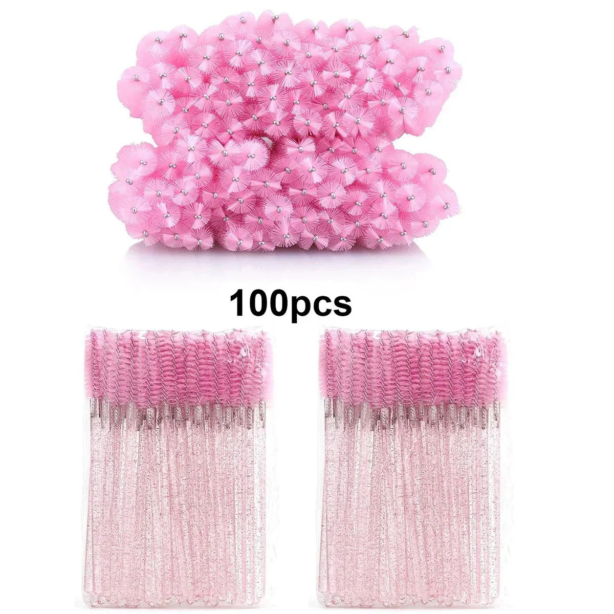 100pcs Disposable Eyelash Spoolie Brushes