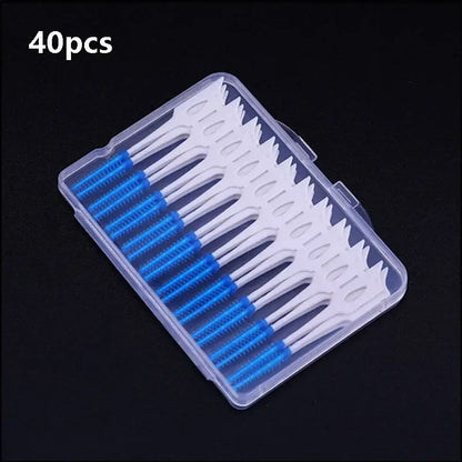 40/120pcs Interdental brush Food grade silicone clean tooth crevices Dental care box toothpicks dental odontología - Urbizia