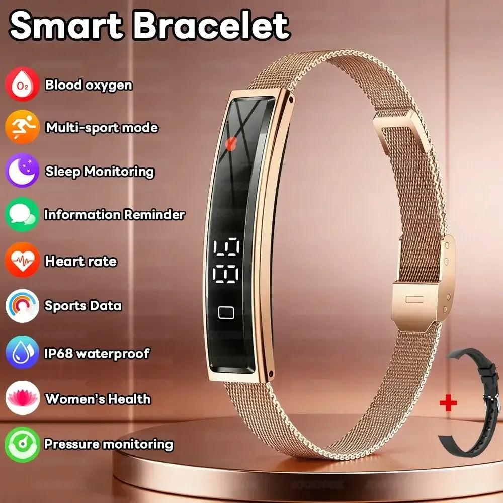 2026 New Fashion Women Smart Bracelet Sport Mode Fitness Tracker Heart Rate Health Monitoring IP68 Waterproof Smart Watch Men - Urbizia