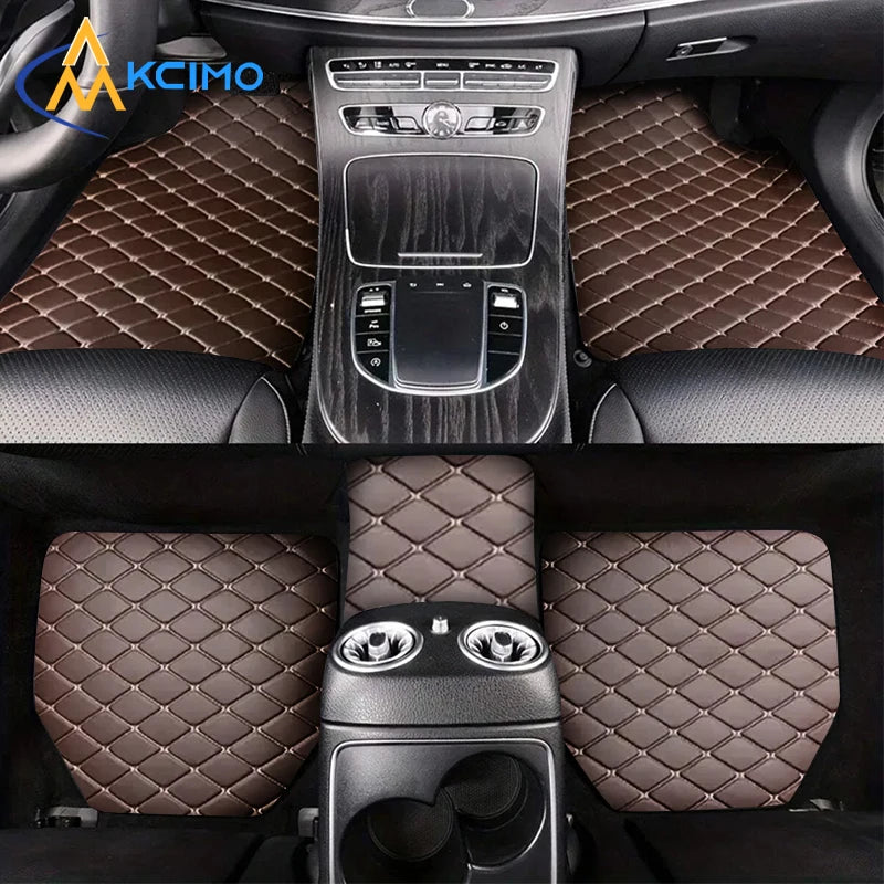 Universal 5Pcs Car Floor Mats PU Leather Waterproof Dust-Proof Auto Foot Pad Protector pads Fashion Car Foot Pad
