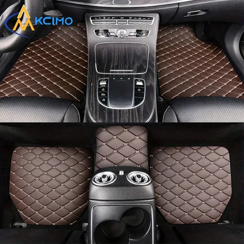 Universal 5-Piece Car Floor Mats – PU Leather Waterproof Foot Pads - Urbizia