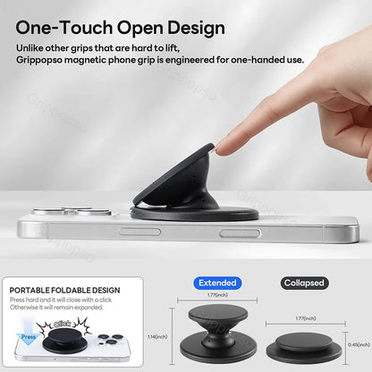Grippopso NEW Magnetic Phone Grip for MagSafe 360° Rotate Phone Ring Holder And Kickstand For Samsung For iPhone 16/15/14/13/12