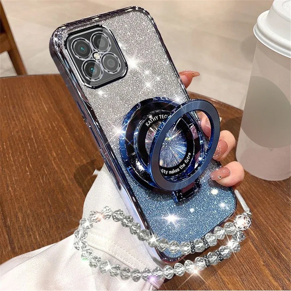 Glitter Crystal Bracelet Stand Case for Samsung Galaxy M Series
