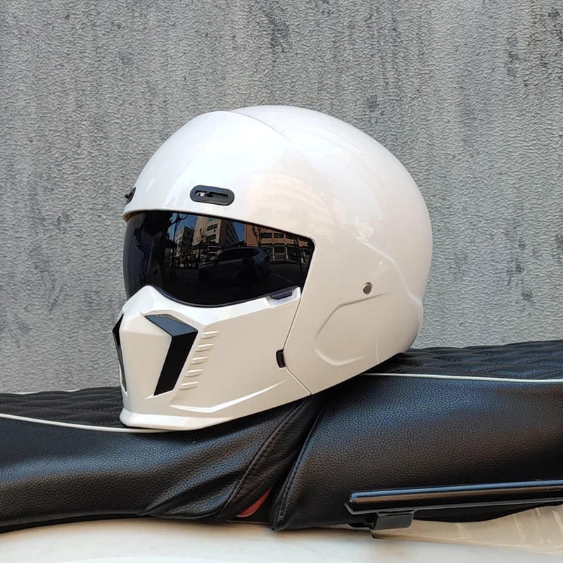 ORZ motorcycle retro helmet cruise men's and women's combination full helmet scorpion helmet reserved Bluetooth headphone slot