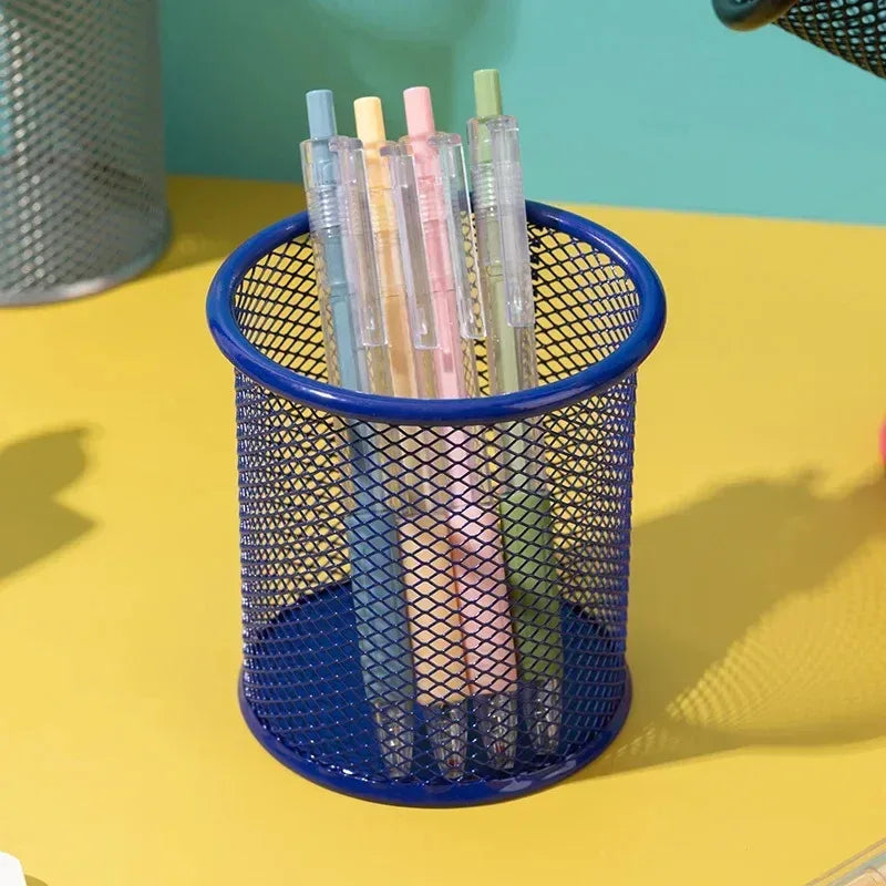 1Pcs New Pencil Holder Office Desk Metal Mesh Square Pen Pot Cup Case Container Organiser Durable Pencil Case - Urbizia