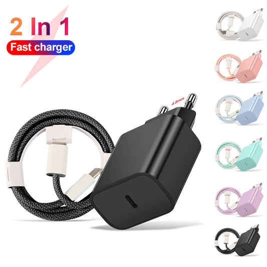 20W PD Korean USB C Type C Charger For iPhone 15 Fast Charging Cable For Xiaomi Redmi Note 12 Samsung S23 Ultra Type C Phone