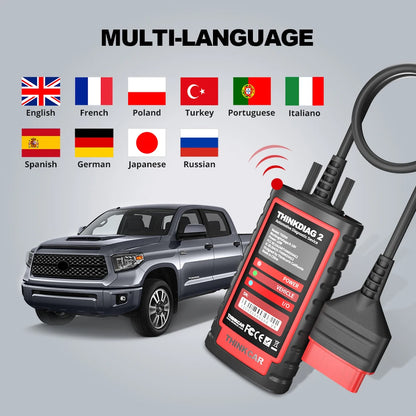 Thinkdiag2 All System Bidirectional OBD2 Diagnostic Scanner for iOS & Android, THINKCAR Bluetooth Scan Tool with CAN-FD Protocol, 15+ Reset Functions, ECU Code, Active Test, AutoVIN, 1 Year Update