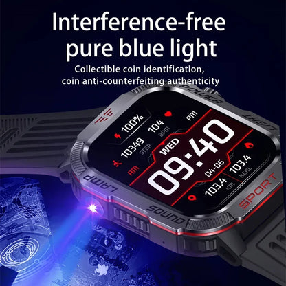 New Military GPS Smart Watch Men Flashlight Compass Waterproof 600mAh Battery Outdoor Sport Tracker Bluetooth Call Smartwatch - Urbizia