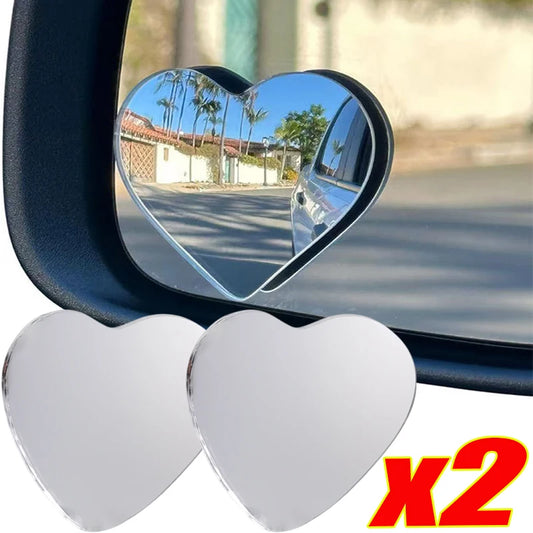New Adjustable Heart Shaped Car Reversing Aid Rearview Convex Mirror Car Blind Spot Rearview Mirror 360 Degree 2PCS/SET