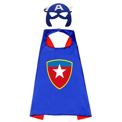 MINISO Superhero Cape – Cartoon Anime Cosplay Costume with Mask for Kids Halloween Birthday Gift