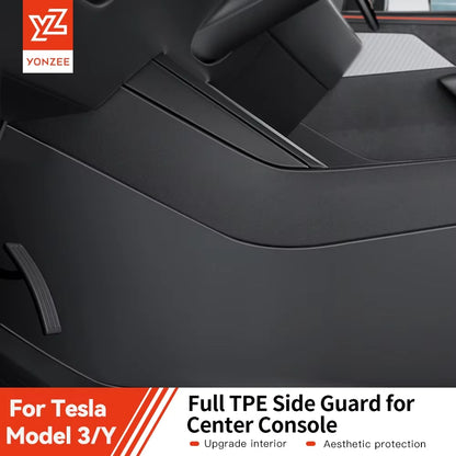 YZ Car Center Console Two Side Panel Anti Kick Pad Protector For Tesla Model 3 Y Highland Juniper 2026 TPE Anti-dirt Protective