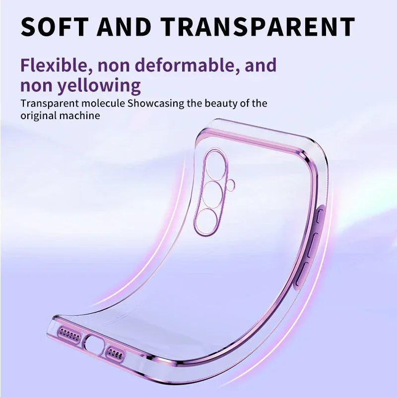 Luxury Transparent Plating Magnetic Bracket Case For Samsung A16 A06 A56 A26 A36 A55 A15 A35 A54 A24 A34 A14 A05S Stand Cover