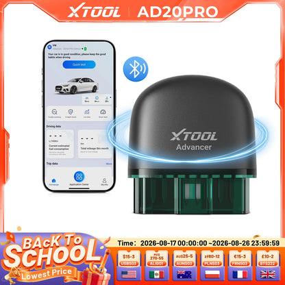 XTOOL AD20PRO OBD2 Scanner Check Engine Light IOS & Android Car Diagnostic Tool Battery Test Code Reader Lifetime Free Update