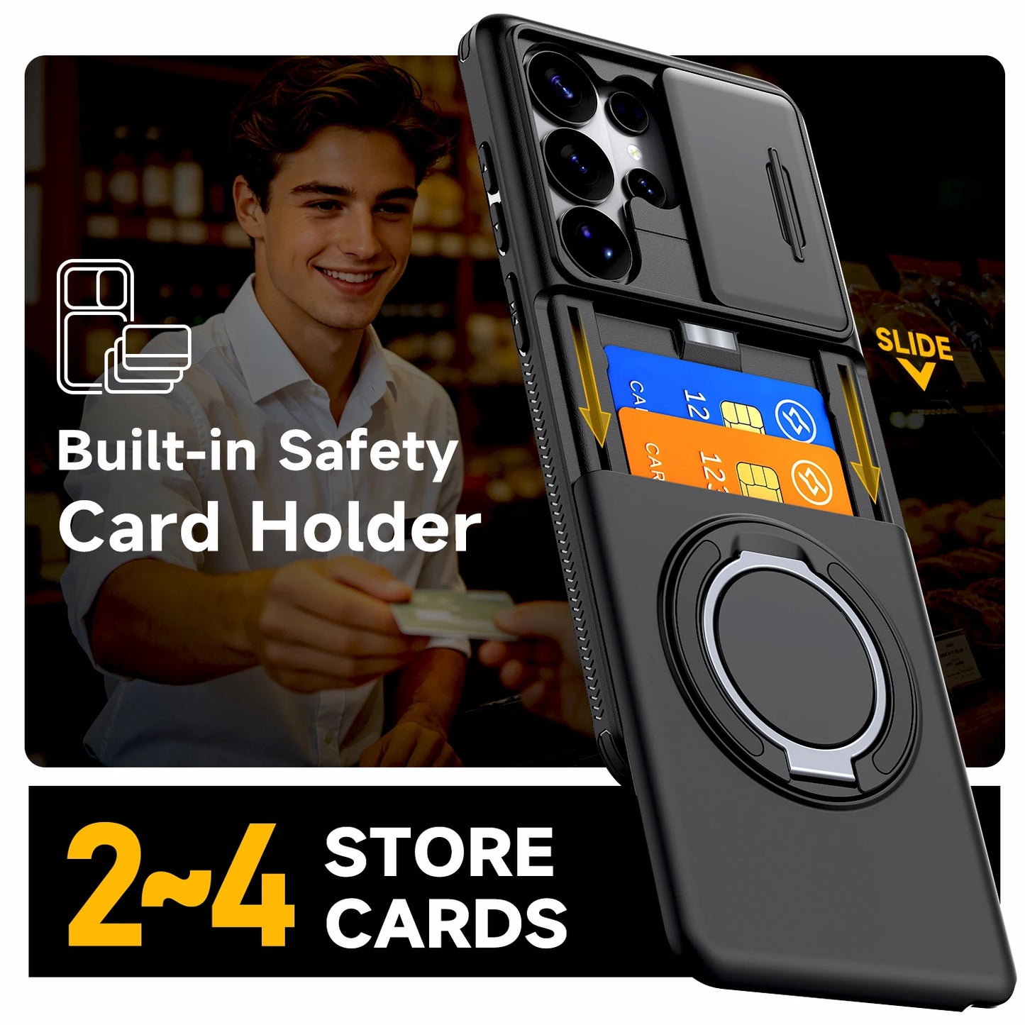 Luxury Wallet Case For Samsung Galaxy S26 S25 S24 Ultra Plus S23Ultra S22Ultra A57 A37 A27 A56 A17 Card Slot Stand Holder Cover