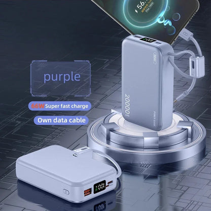 20000mAh 66W Fast Charge Power Bank CCC Chinese Certification with Cable for Xiaomi Huawei Samsung IPhone