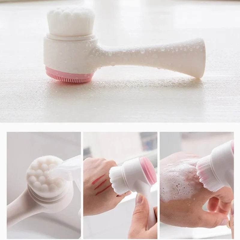 Double-Sided Silicone Facial Cleansing Brush