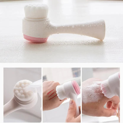 Double-Sided Silicone Facial Cleansing Brush