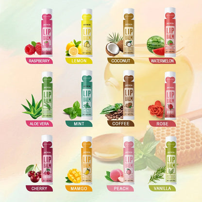 12 PCS/Gift Lip Balm Set 5g Deep Moisturizing and Long-Lasting Moisturizing Exfoliating to Create Hydrated Lips