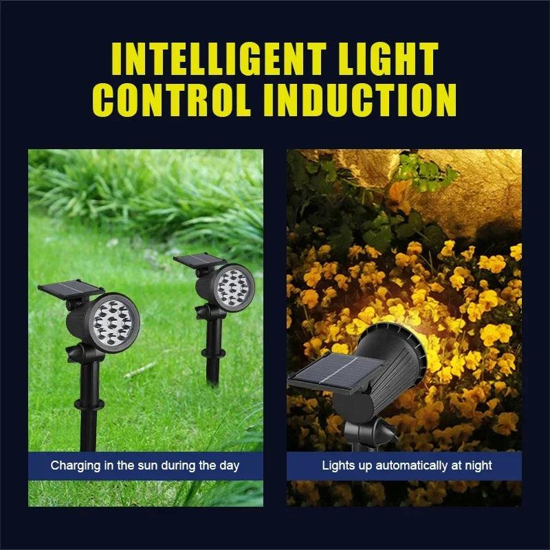 Garden 9 LED Solar Powered Light Adjustable Solar Spotlight Outdoor IP65 Waterproof Landscape Lamp Villa Night Decor Light