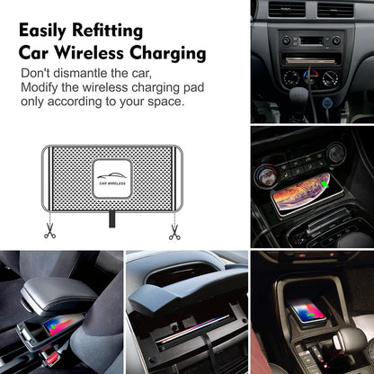 Car Wireless Charger Mat Silicone Non-Slip Pad for iPhone 17 16 15 14 Pro Max Samsung Car Wireless Phone Charger Fast Charging